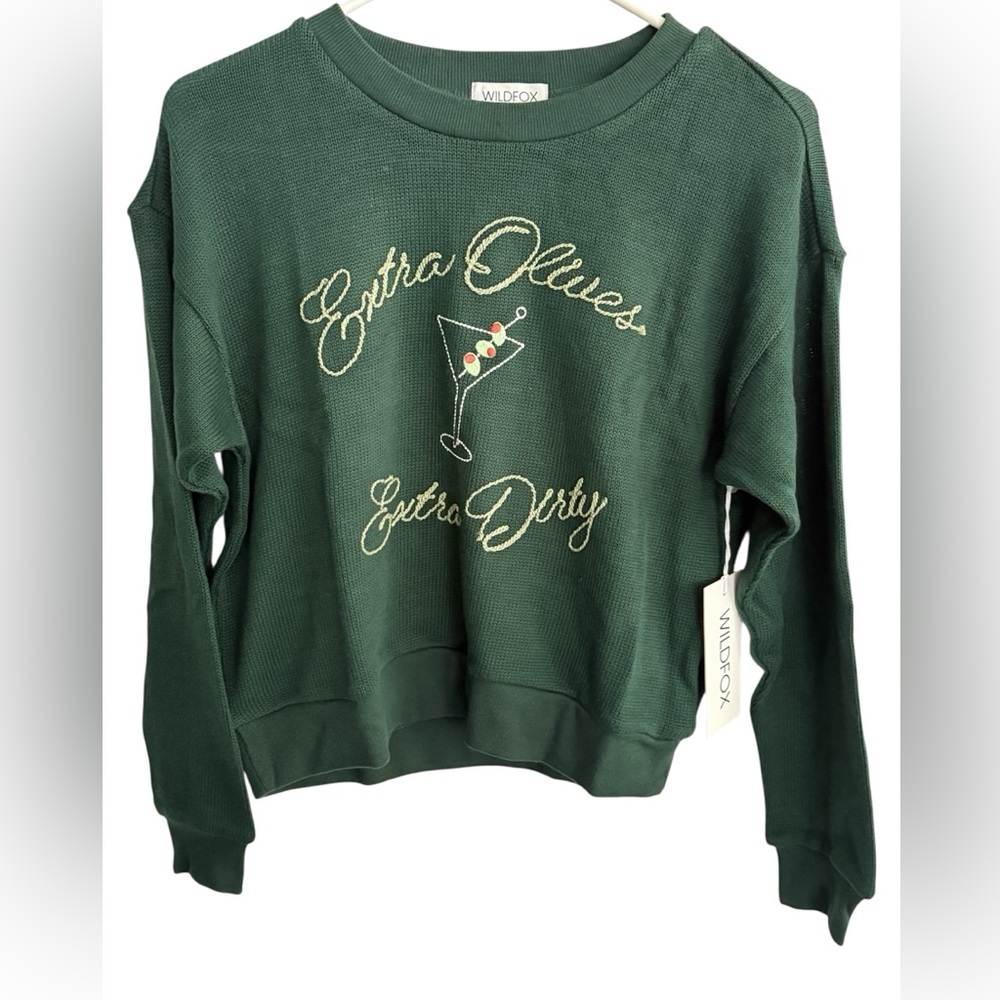 NWT- WILDFOX Extra Dirty Bailey Sweater, Color is Pine Grove, Size XS